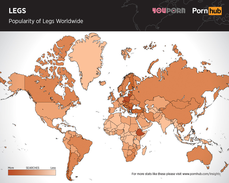 Illustration for article titled Las partes del cuerpo más populares en el porno online de cada país